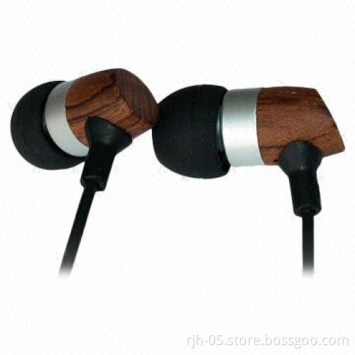 MP3 wooden earphone, in-ear style